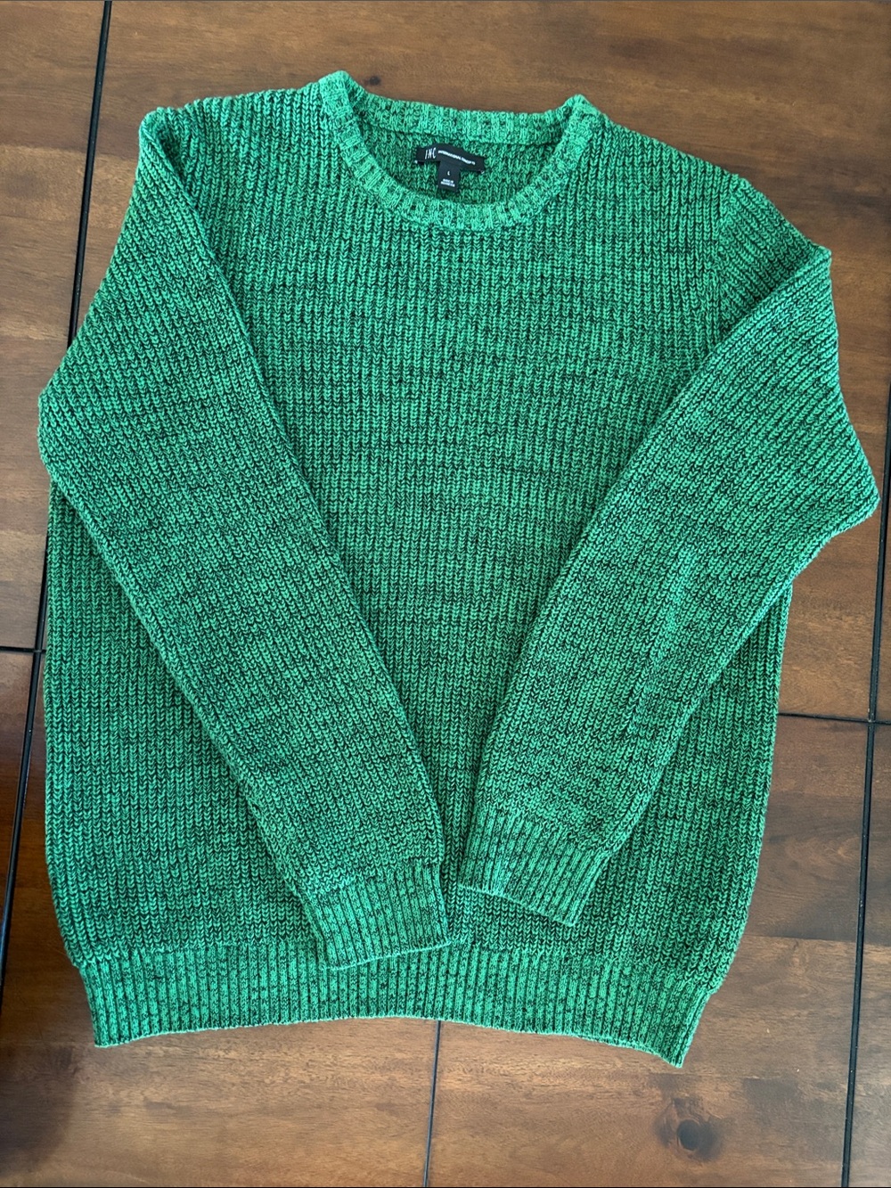 INC International Concepts Green Marled Crewneck Sweater